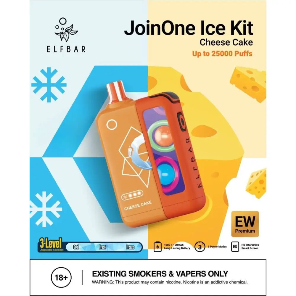 Elfbar Join one Ice Kit 25000 Puffs Disposable Vape - Cheesecake - Disposable Vape - Vapes Uae