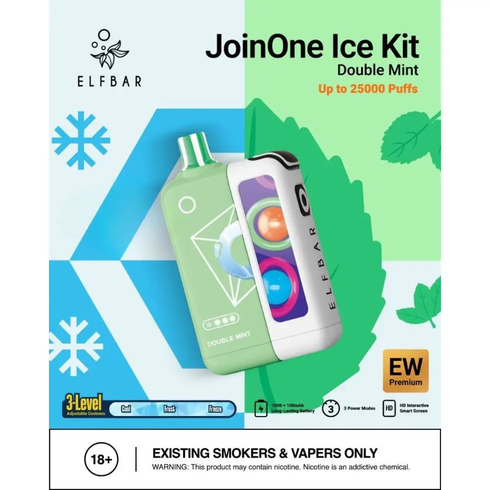 Elfbar Join one Ice Kit 25000 Puffs Disposable Vape - Double Mint - Disposable Vape - Vapes Uae