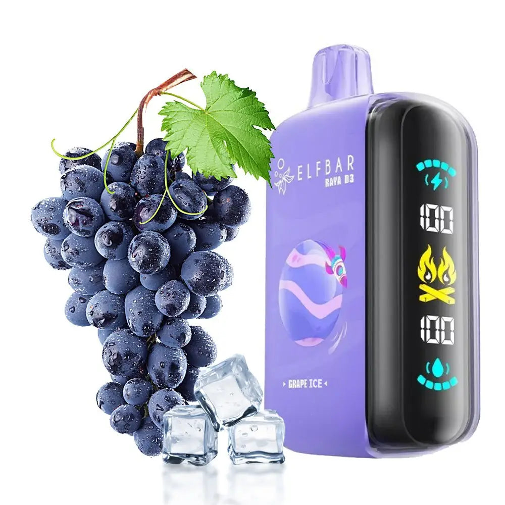 Elfbar Raya D3 25000 Puffs Disposable Vape - Grape Ice - Disposable Vape - Vapes Uae