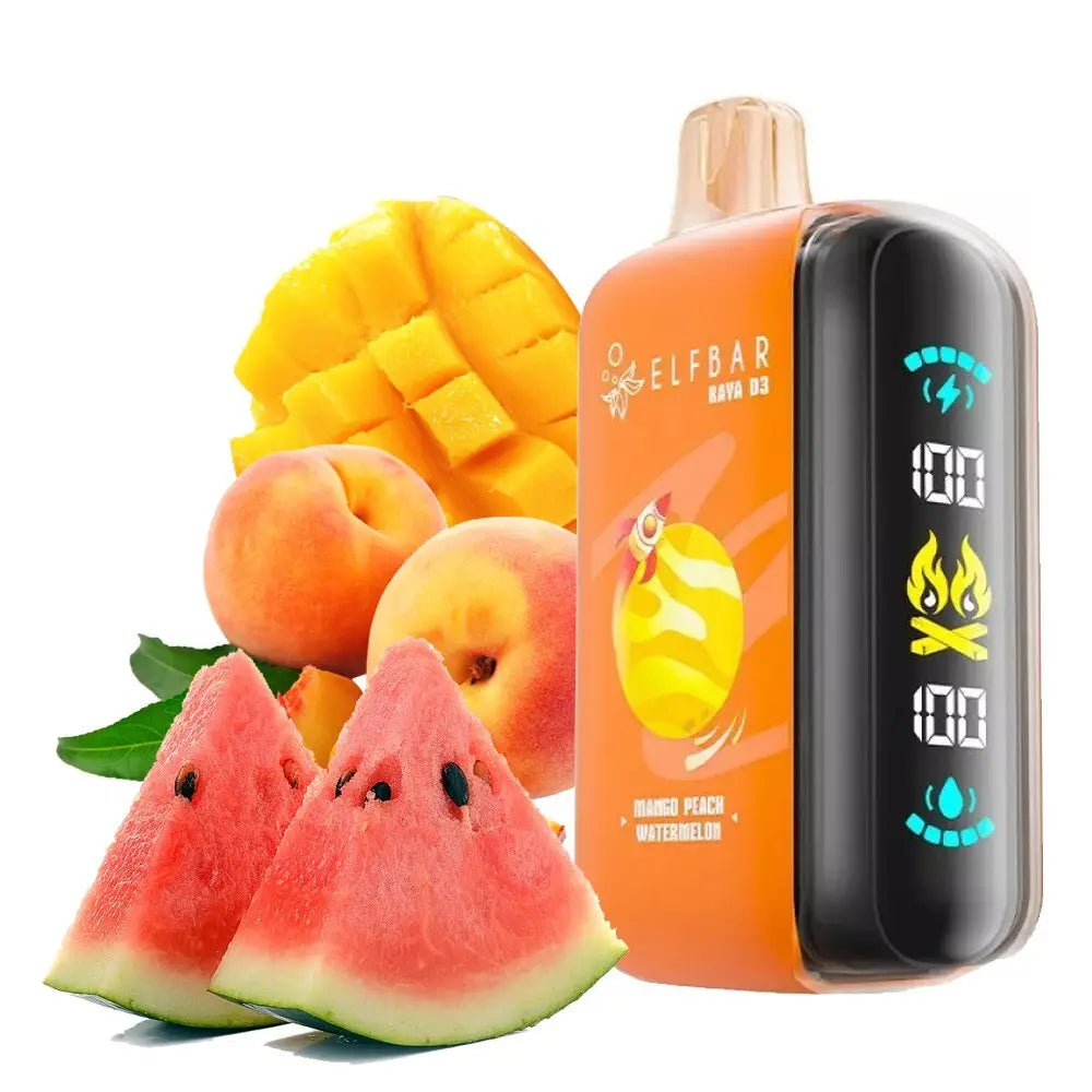 Elfbar Raya D3 25000 Puffs Disposable Vape - Mango Peach Watermelon - Disposable Vape - Vapes Uae