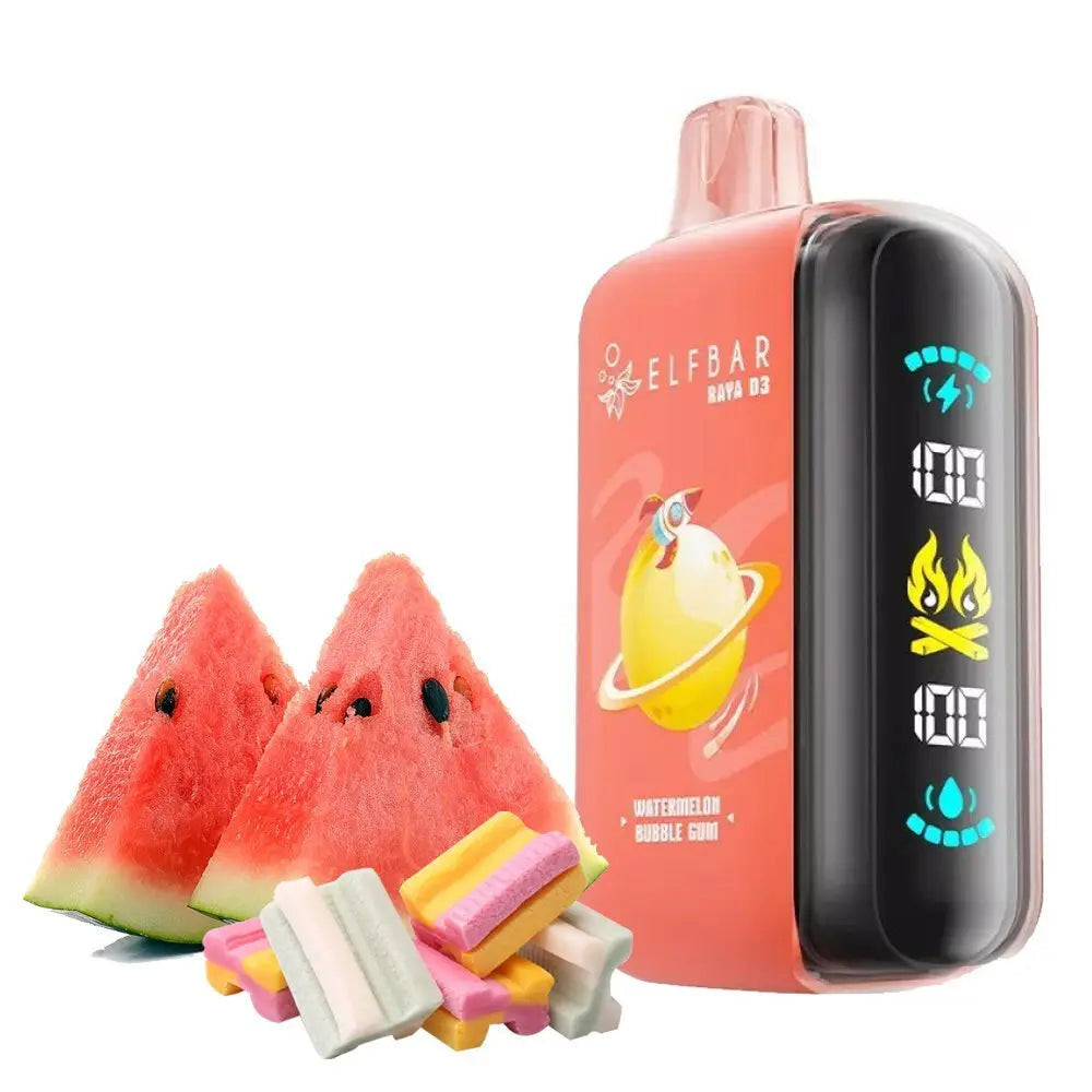 Elfbar Raya D3 25000 Puffs Disposable Vape - Watermelon Bubblegum - Disposable Vape - Vapes Uae