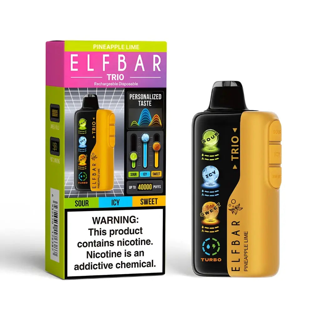 Elfbar Trio 40000 Puffs Disposable Vape - Pineapple Lime - Disposable Vape - Vapes Uae