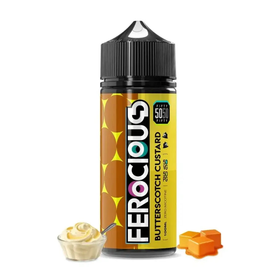Ferocious Desserts & Thirsty Range Vape Juice E-liquid - Butterscotch Custard (dessert Range) / 3mg + 60ml - E-liquid