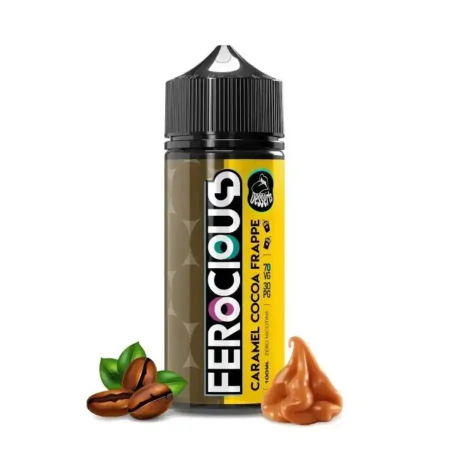 Ferocious Desserts & Thirsty Range Vape Juice E-liquid - Caramel Cocoa Frappe (dessert Range) / 3mg + 60ml - E-liquid