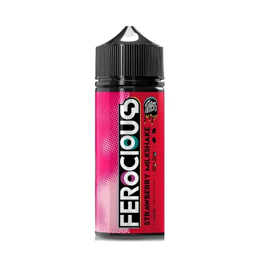 Ferocious Desserts & Thirsty Range Vape Juice E-liquid - Strawberry Milkshake (thirsty Range) / 3mg + 60ml - E-liquid