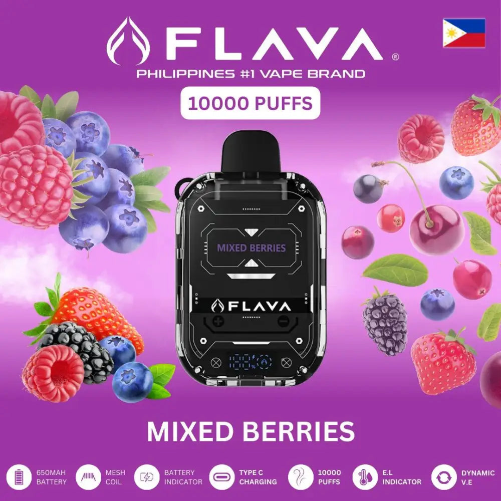 Flava 10000 Puffs Disposable Vape - Mixed Berries - Disposable Vape - Vapes Uae