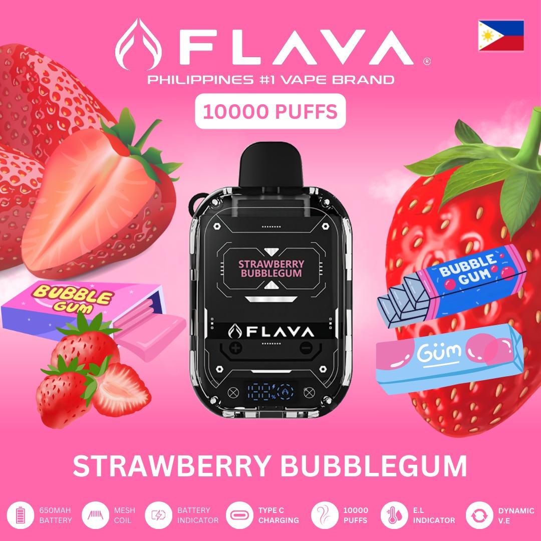 Flava 10000 Puffs Disposable Vape - Strawberry Bubblegum - Disposable Vape - Vapes Uae