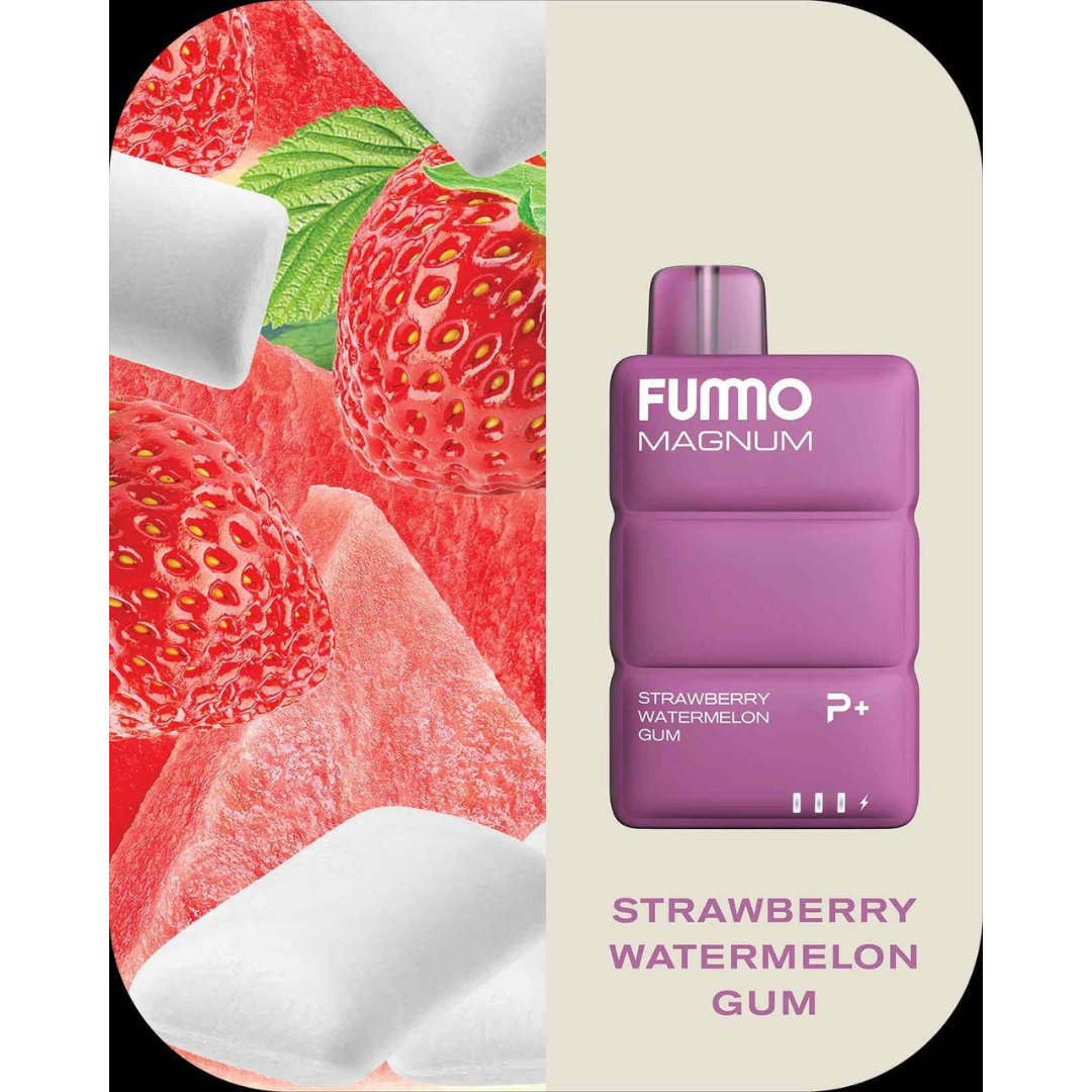 Fummo magnum 8k puffs disposable - strawberry watermelon gum - disposable vape