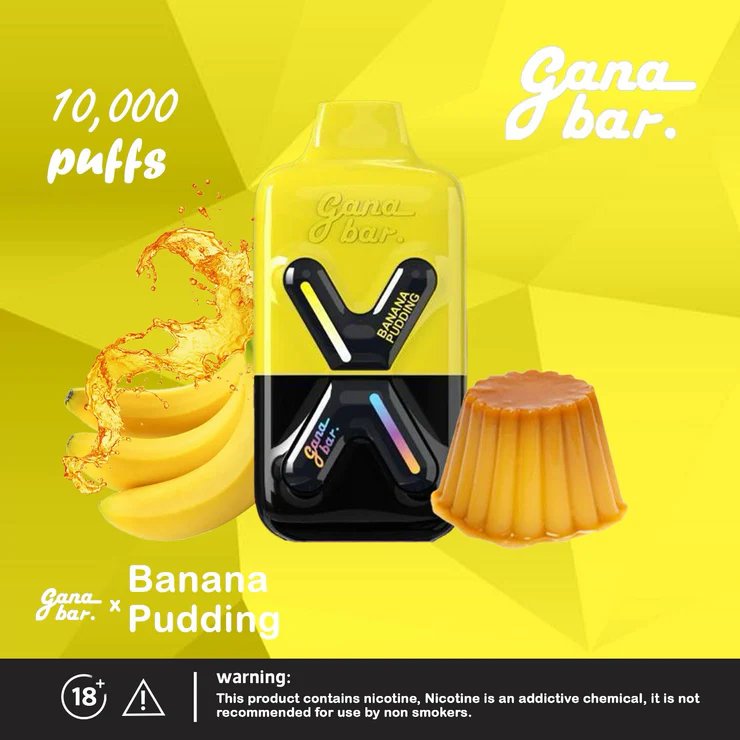 Gana bar 10000 puffs - banana pudding - disposable vape - vapes uae