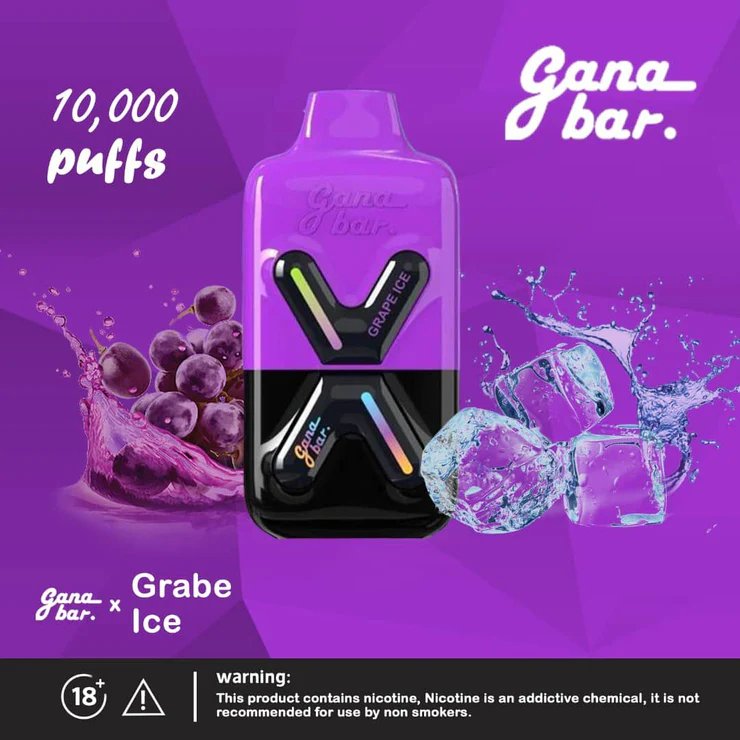 Gana bar 10000 puffs - grape ice - disposable vape - vapes uae