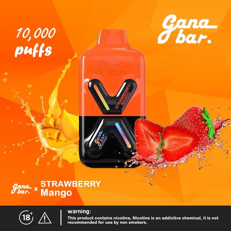 Gana bar 10000 puffs - strawberry mango - disposable vape - vapes uae