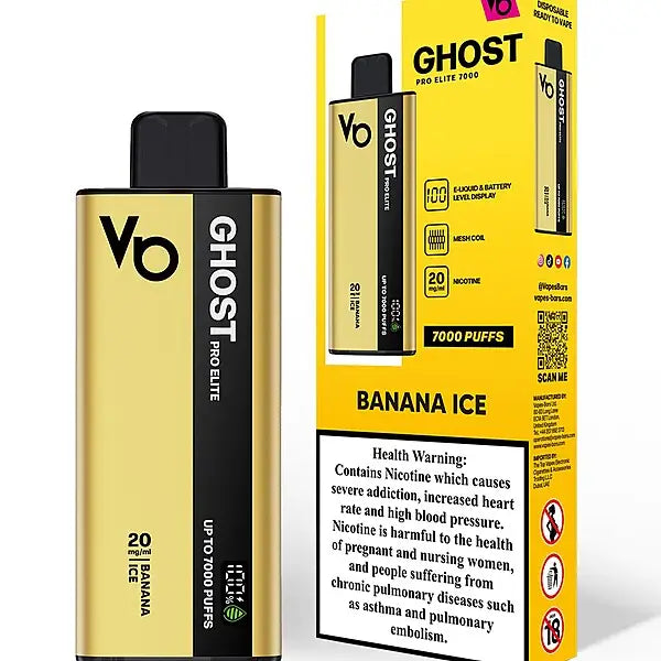 Ghost Pro Elite 7000 Puffs Disposable Vape Banana Ice Disposable Vape Vapes Uae