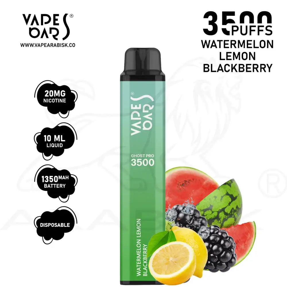 Ghost Pro Vape Bar 3500 Puffs Disposable Vape - Watermelon Lemon Blackberry - Disposable Vape - Vapes Uae