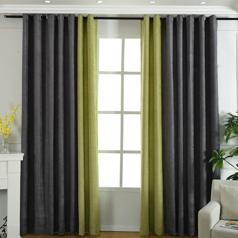 High shading chenille curtains - solid color - for living room and bedroom - black / cloth whole - home decor