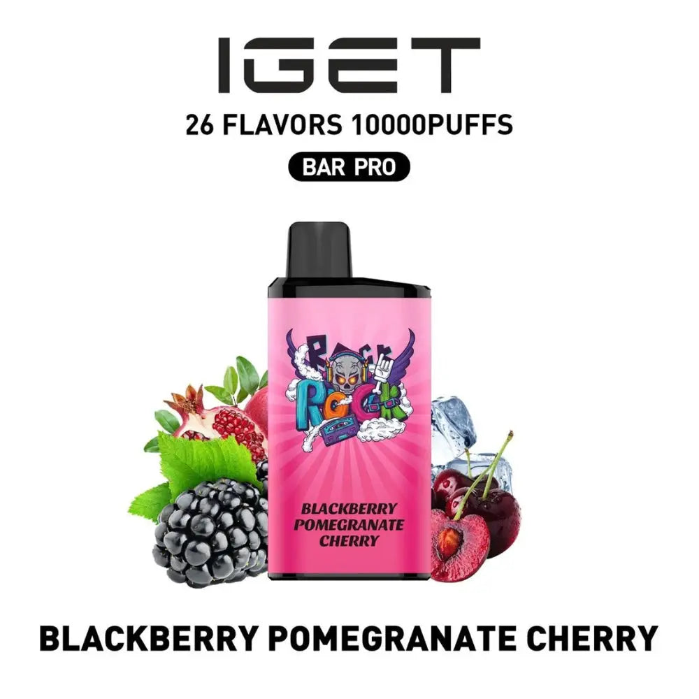 Iget Bar Pro 10000 Puffs Disposable Vape - Blackberry Pomegranate Cherry - Disposable Vape - Vapes Uae