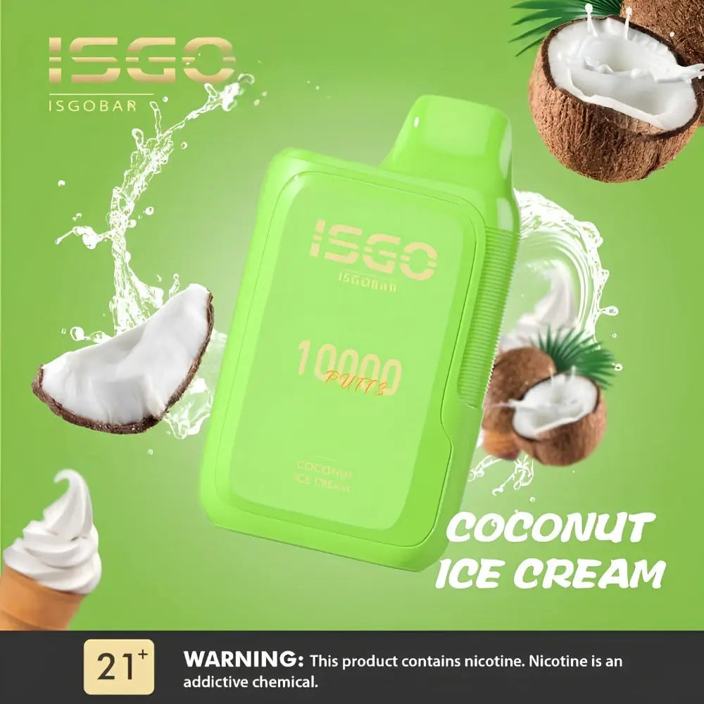 Isgo Bar 10000 Puffs Disposable Vape - Coconut Ice Cream - Disposable Vape - Vapes Uae
