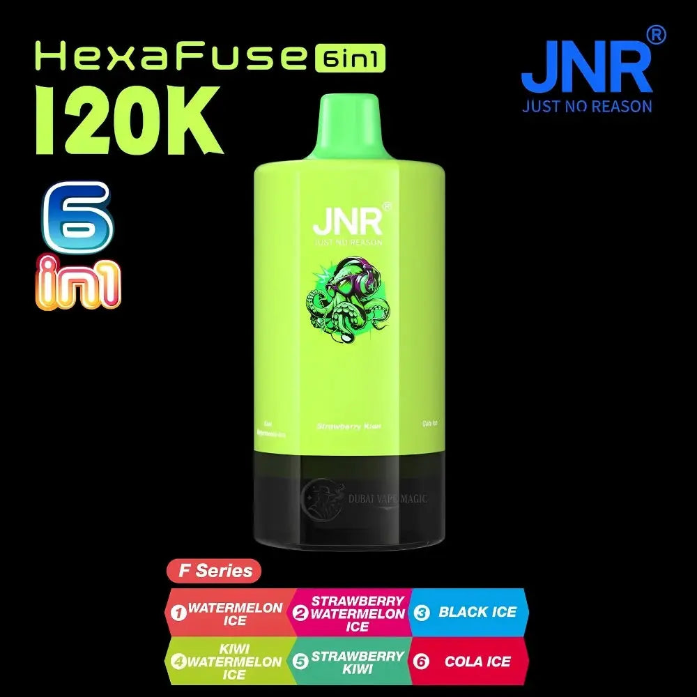 Jnr Hexafuse 6 in 1 120000 Puffs Disposable Vape - f Series (watermelon Ice | Strawberry Watermelon Ice | Black Ice