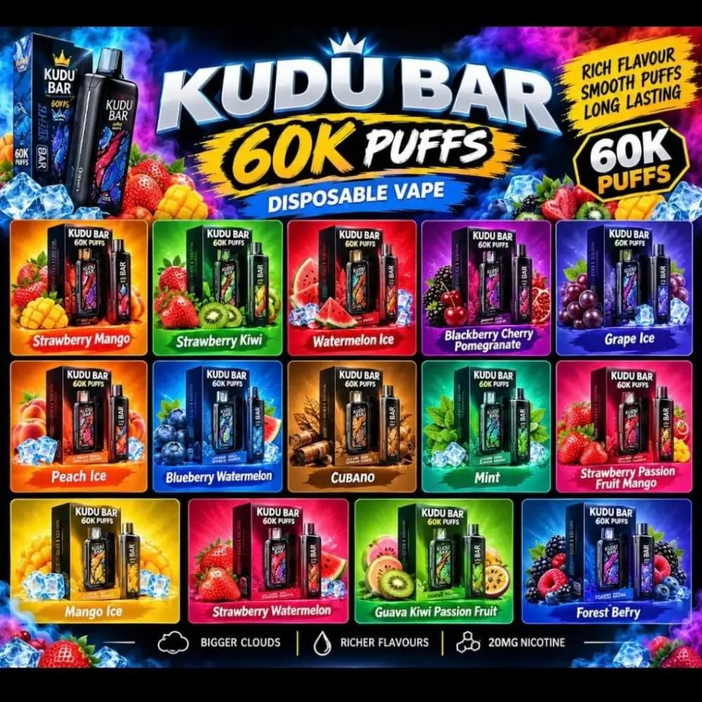 Kudu Bar 60000 Puffs Disposable Vape - Blackberry Cherry Pomegranate - Disposable Vape - Vapes Uae