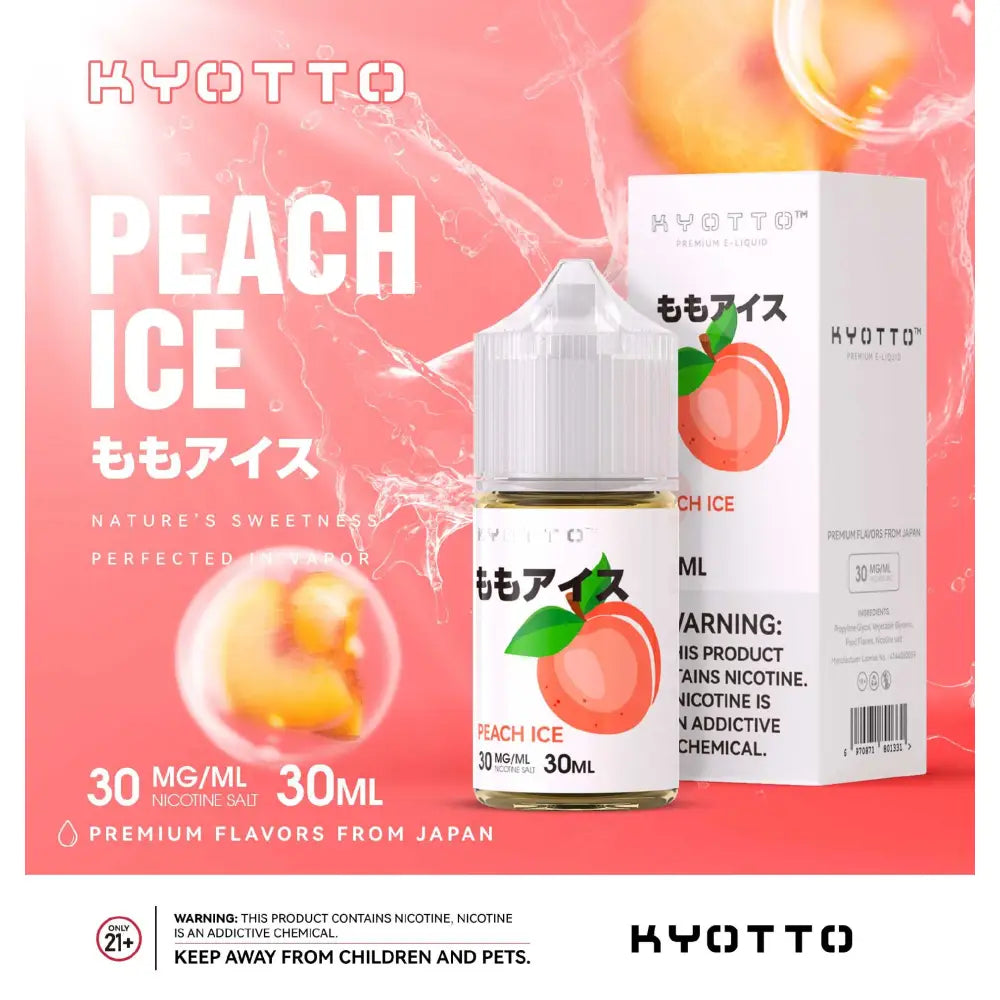 Kyotto Premium E-liquid 30ml - 30mg - Peach Ice / 30 - Mg - E-liquid - Vapes Uae