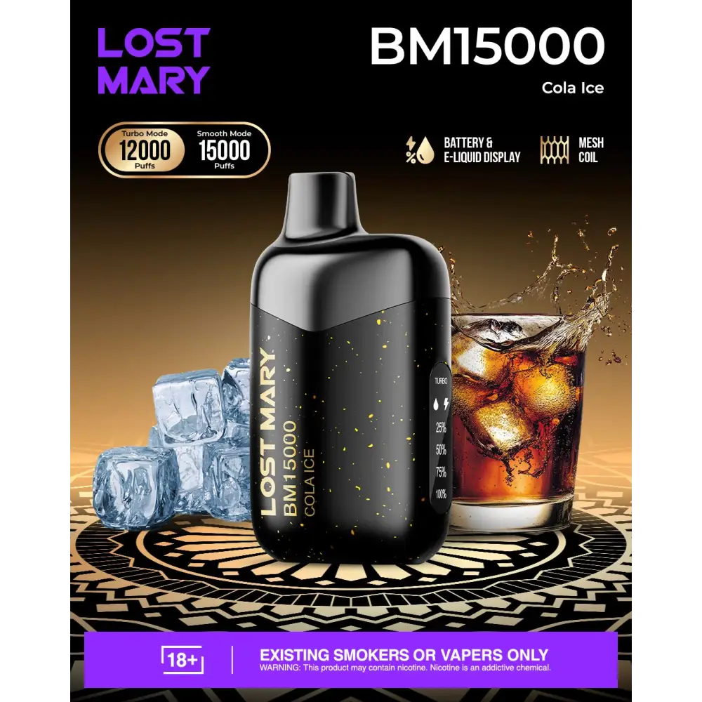 Lost Mary Bm15000 Puffs Disposable Vape - Cola Ice - Disposable Vape - Vapes Uae