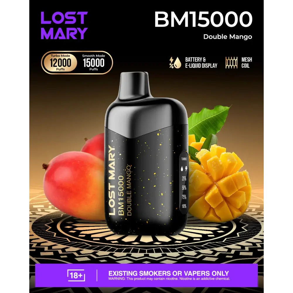 Lost Mary Bm15000 Puffs Disposable Vape - Double Mango - Disposable Vape - Vapes Uae