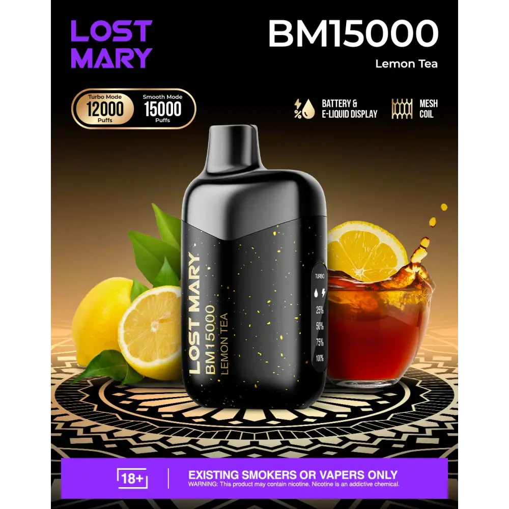 Lost Mary Bm15000 Puffs Disposable Vape - Lemon Tea - Disposable Vape - Vapes Uae