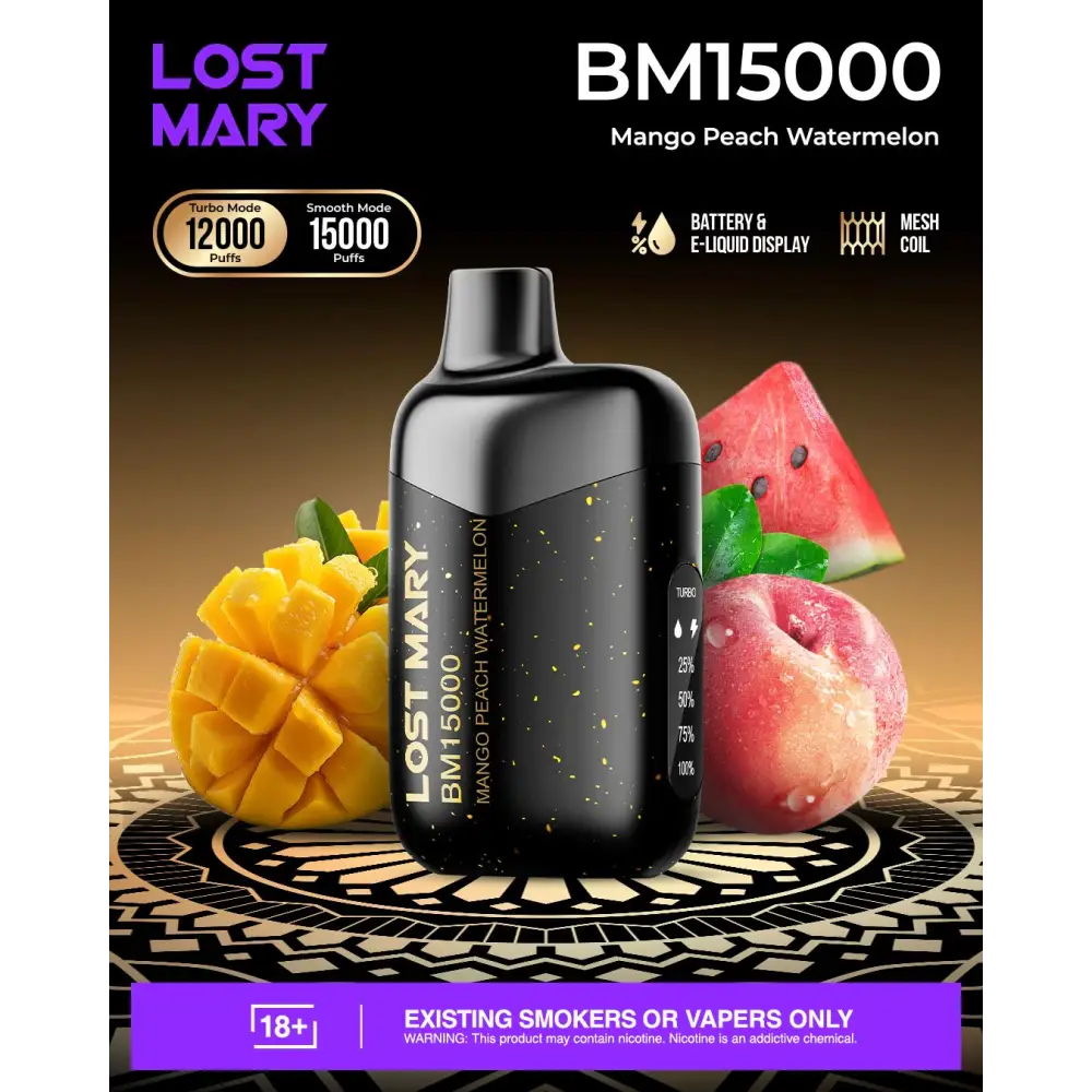 Lost Mary Bm15000 Puffs Disposable Vape - Mango Peach Wateremlon - Disposable Vape - Vapes Uae