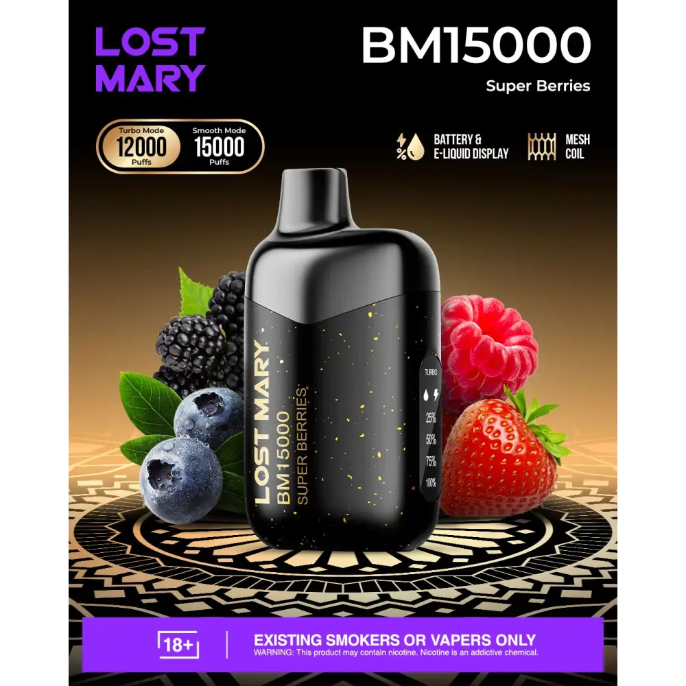 Lost Mary Bm15000 Puffs Disposable Vape - Super Berries - Disposable Vape - Vapes Uae
