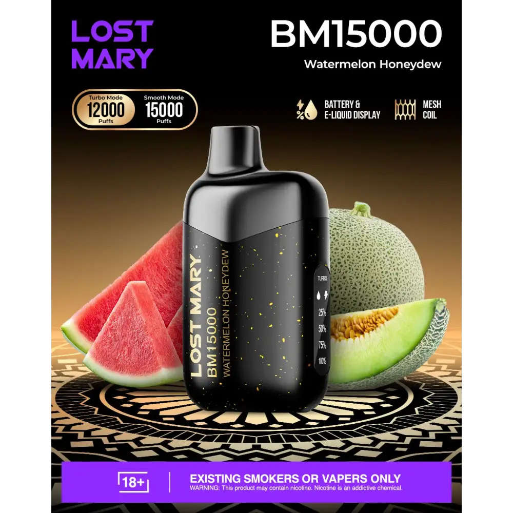 Lost Mary Bm15000 Puffs Disposable Vape - Watermelon Honeydew - Disposable Vape - Vapes Uae