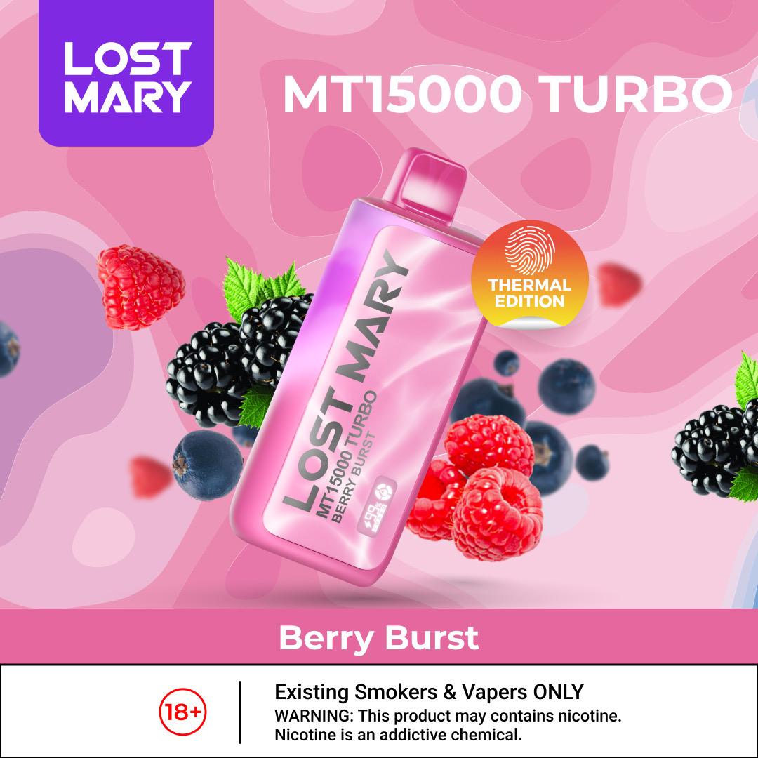 Lost mary mt15000 puffs - berry brust - disposable vape - vapes uae