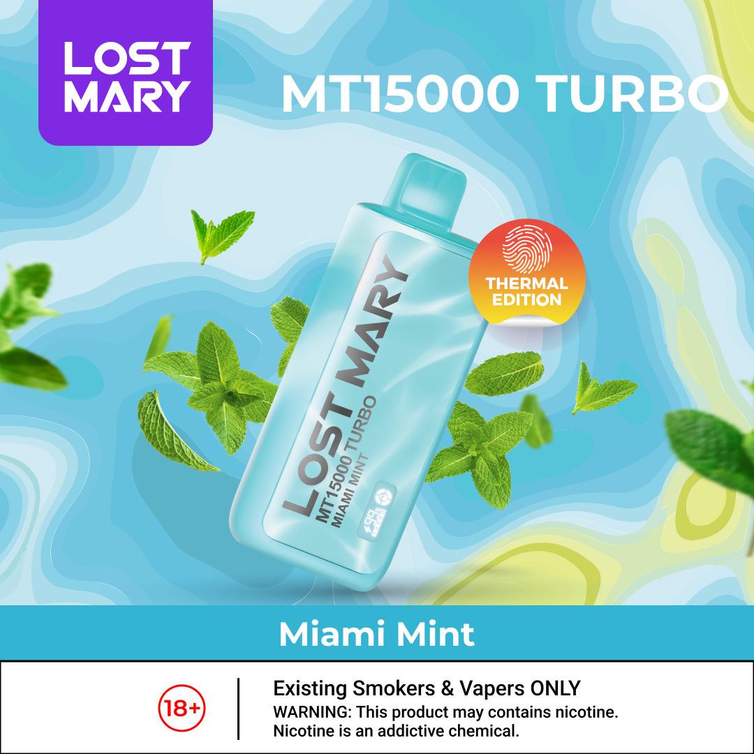 Lost Mary Mt15000 Puffs Disposable Vape - Miami Mint - Disposable Vape - Vapes Uae