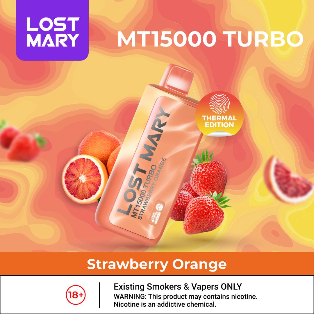 Lost Mary Mt15000 Puffs Disposable Vape - Strawberry Orange - Disposable Vape - Vapes Uae