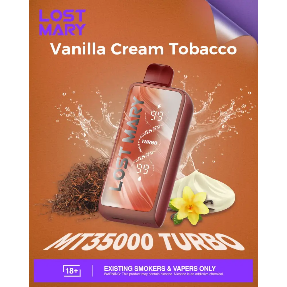 Lost Mary Mt35000 Puffs Disposable Vape - Vanilla Caramel Tobacco - Disposable Vape - Vapes Uae