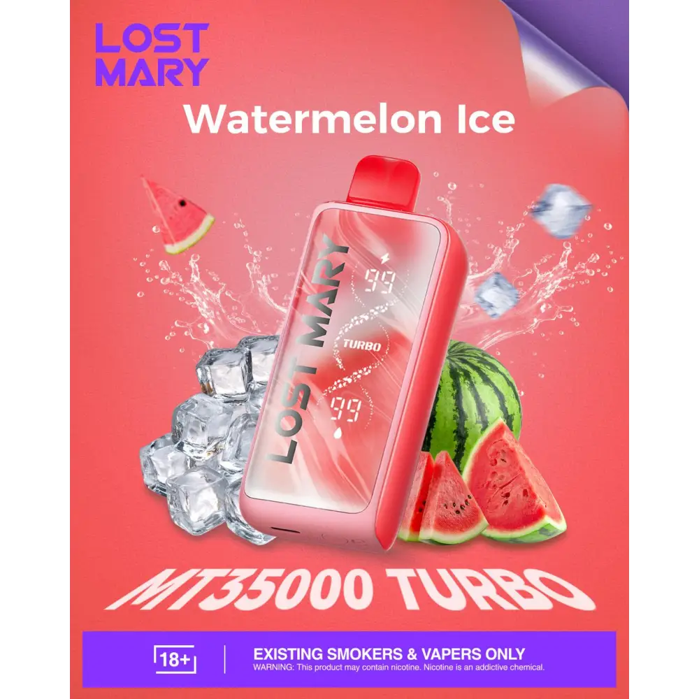 Lost Mary Mt35000 Puffs Disposable Vape - Watermelon Ice - Disposable Vape - Vapes Uae