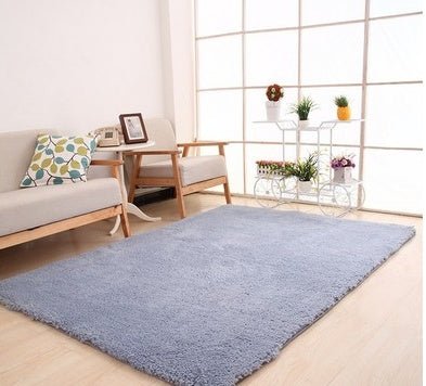 Luxurious soft shag area rug - plush neutral carpet for living room bedroom & entryway - gray / 40x60cm - home & garden