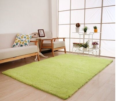 Luxurious soft shag area rug - plush neutral carpet for living room bedroom & entryway - green / 40x60cm - home & garden