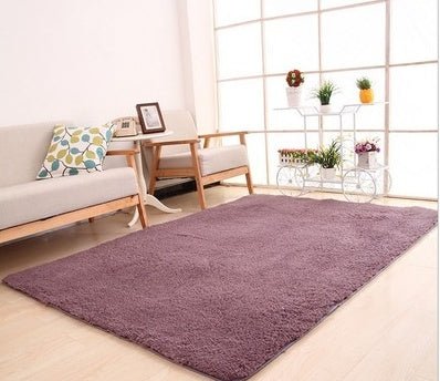 Luxurious soft shag area rug - plush neutral carpet for living room bedroom & entryway - purple / 40x60cm - home &