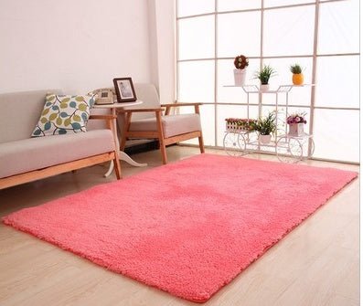 Luxurious soft shag area rug - plush neutral carpet for living room bedroom & entryway - pink / 40x60cm - home & garden