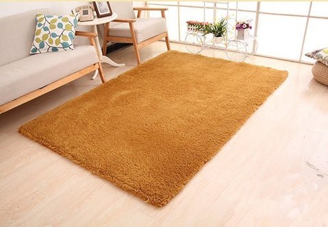 Luxurious soft shag area rug - plush neutral carpet for living room bedroom & entryway - khaki / 40x60cm - home & garden