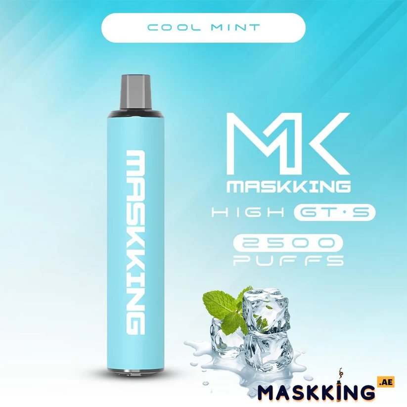 Maskking high gt-s 2500 puffs - cool mint - disposable vape - vapes uae