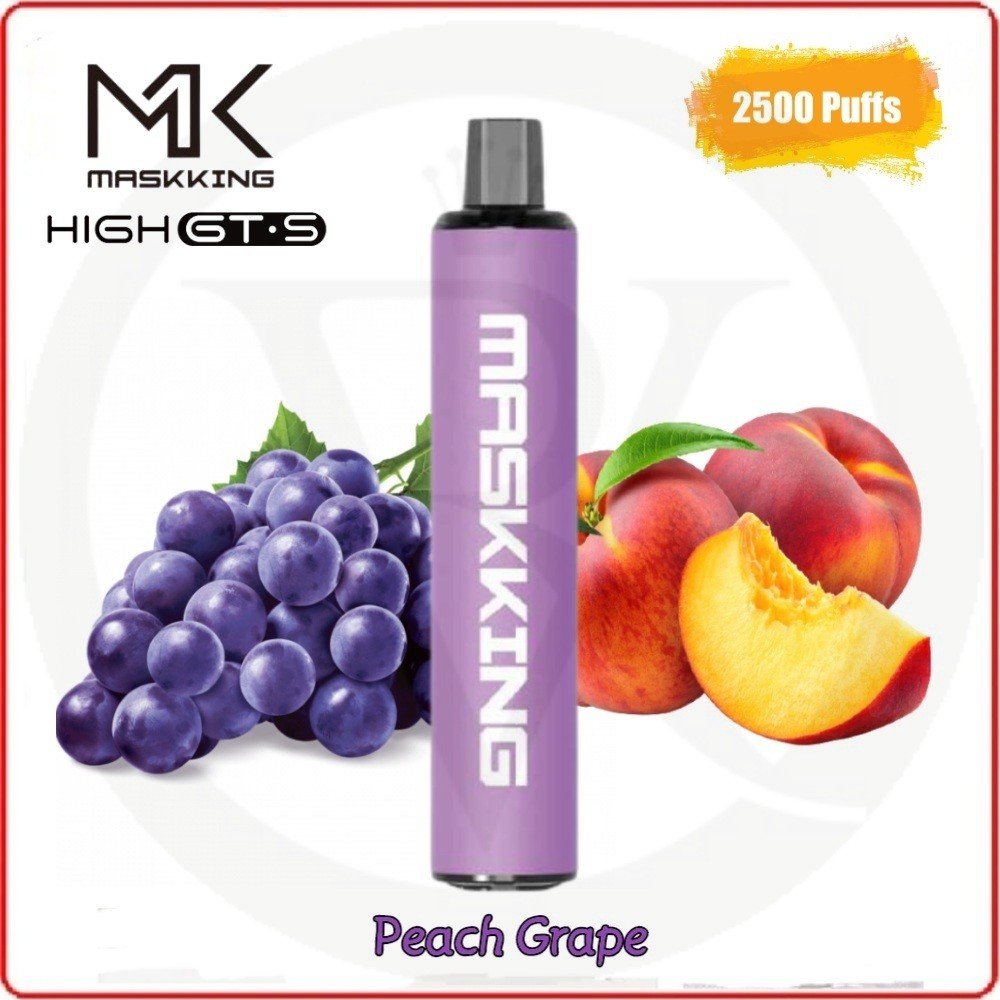 Maskking high gt-s 2500 puffs - peach grape - disposable vape