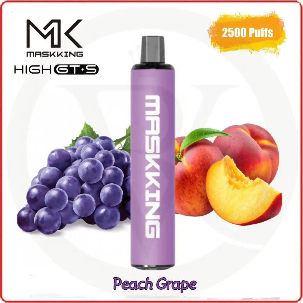 Maskking High Gt-s 2500 Puffs - Peach Grape - Disposable Vape - Vapes Uae