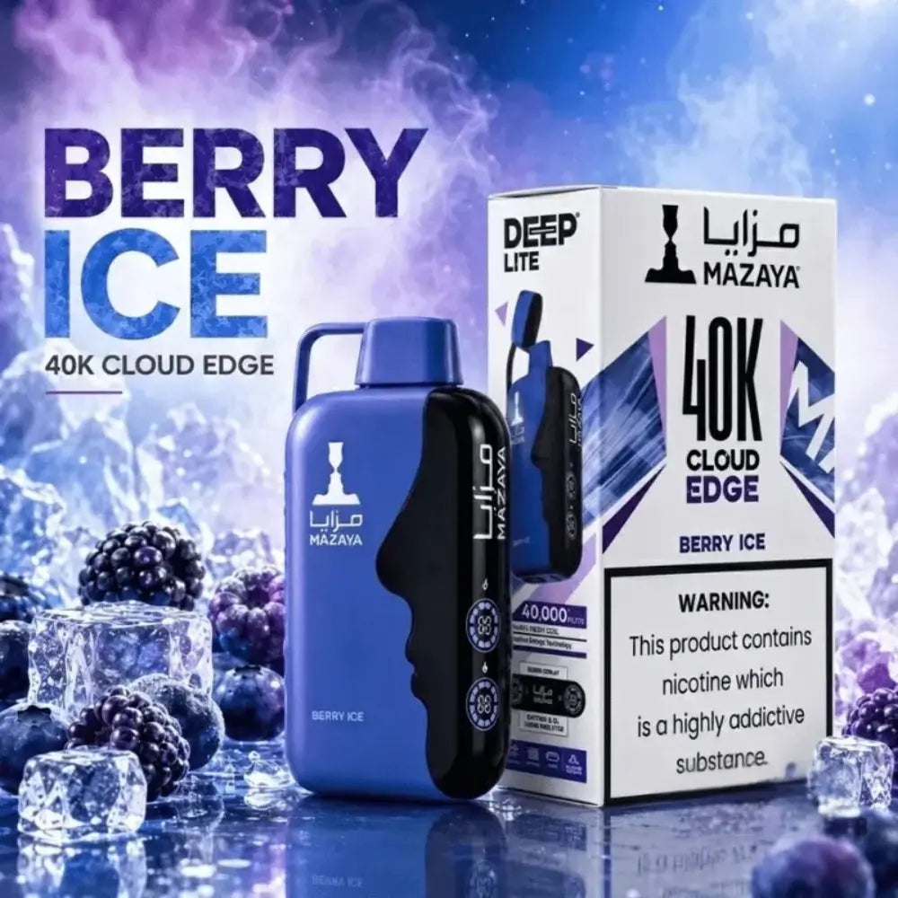 Mazaya Deep Lite Cloud Edge 40000 Puffs Disposable Vape - Berry Ice - Disposable Vape - Vapes Uae
