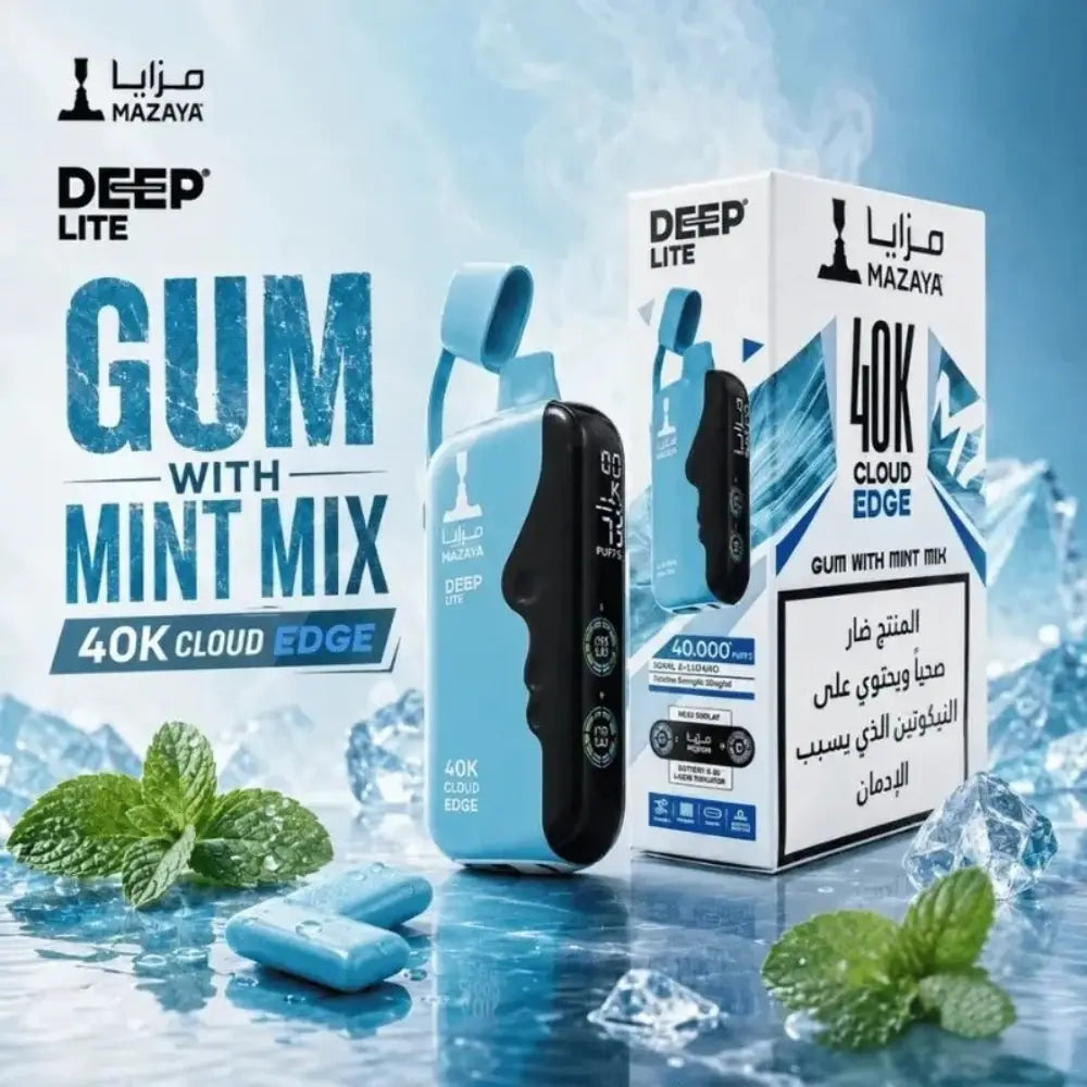 Mazaya Deep Lite Cloud Edge 40000 Puffs Disposable Vape - Gum Mint Mix - Disposable Vape - Vapes Uae