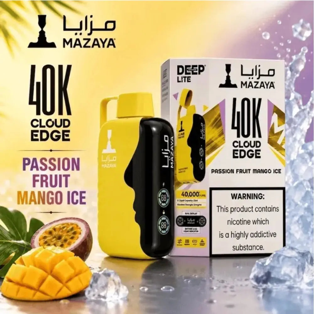 Mazaya Deep Lite Cloud Edge 40000 Puffs Disposable Vape - Passion Fruit Mango Ice - Disposable Vape - Vapes Uae