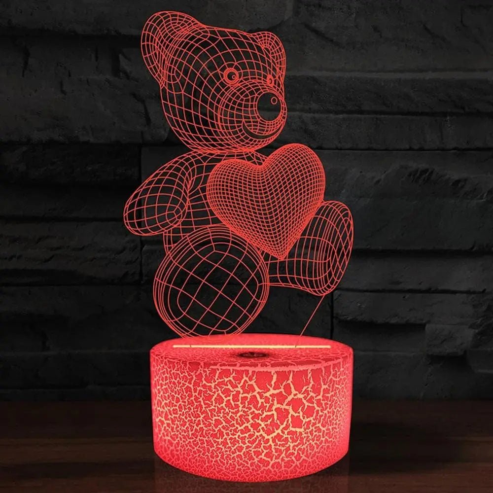 Mesmerizing 3d acrylic led night lamp - vibrant colors for home decor xmas & valentine’s gifts - bedside lamps