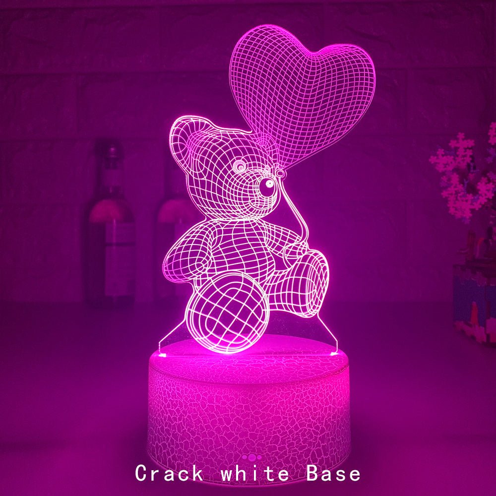 Mesmerizing 3d acrylic led night lamp - vibrant colors for home decor xmas & valentine’s gifts - crack / 16 colors