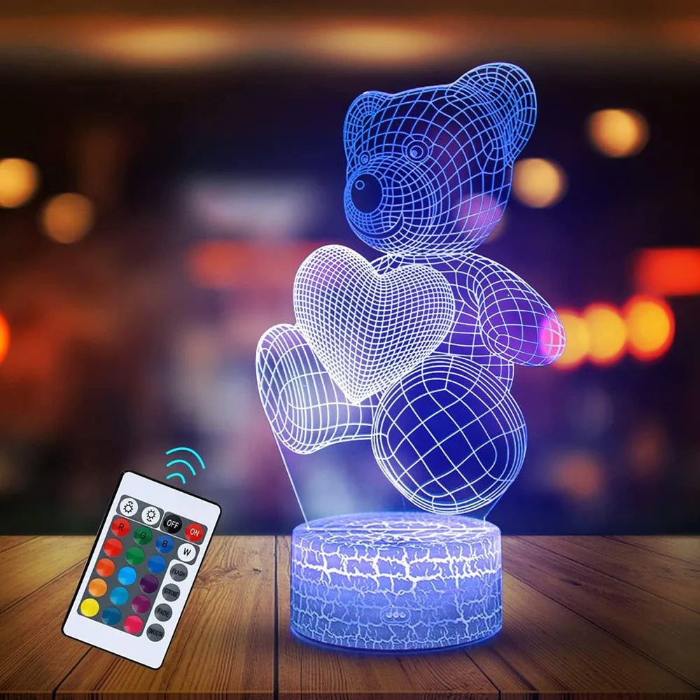 Mesmerizing 3d acrylic led night lamp - vibrant colors for home decor xmas & valentine’s gifts - bedside lamps