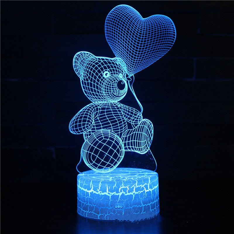 Mesmerizing 3d acrylic led night lamp - vibrant colors for home decor xmas & valentine’s gifts - bedside lamps