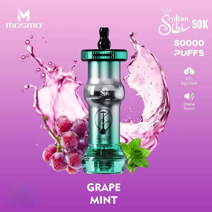 Mosmo Sultan 50000 Puffs Disposable Vape - Grape Mint - Disposable Vape - Vapes Uae
